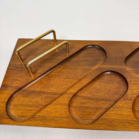 Vintage MCM Mission Crafted Walnut Men's Dresser Valet Caddy Organizer - Picture 2 of 5